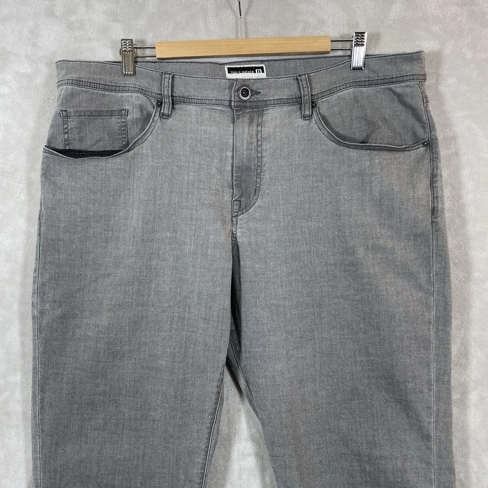 Travis Mathew Legacy Featherweight Stretch Jeans 38x32 Gray Faded Color